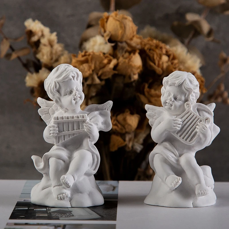4Pcs Little Angel Figure Statue Decorativo Cupido Figurine Statua Piccolo Angelo Bambino Scultura In Resina Ornamenti Desktop