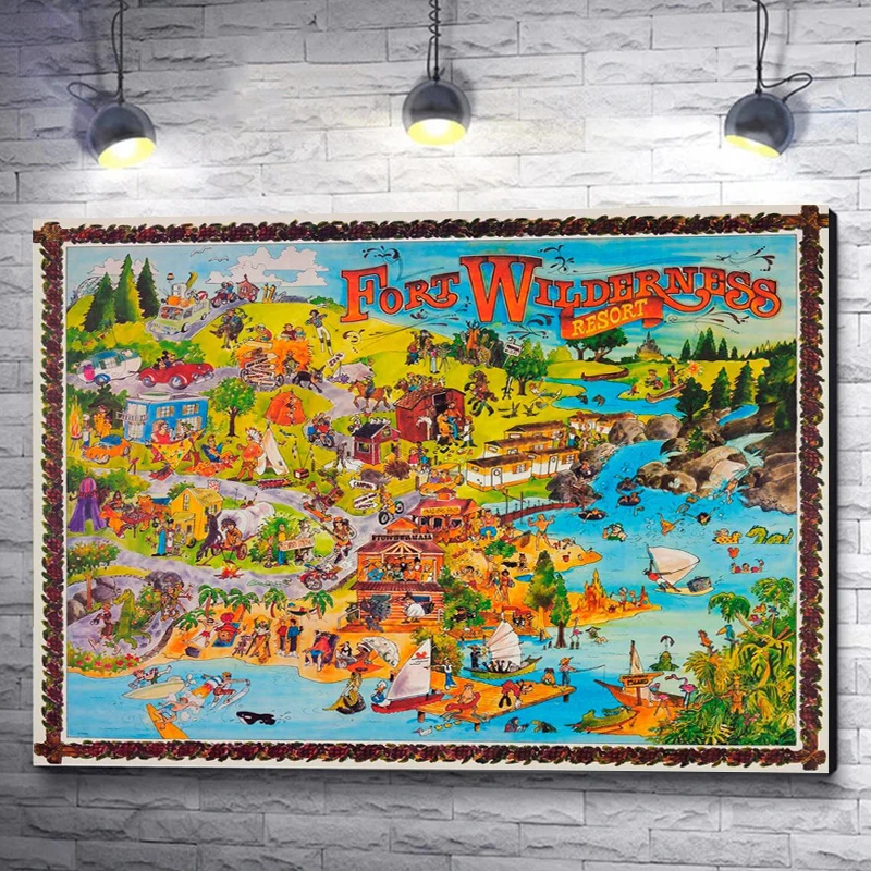 Disney Fort Wilderness Map Print Poster Disneyland Camping Camper