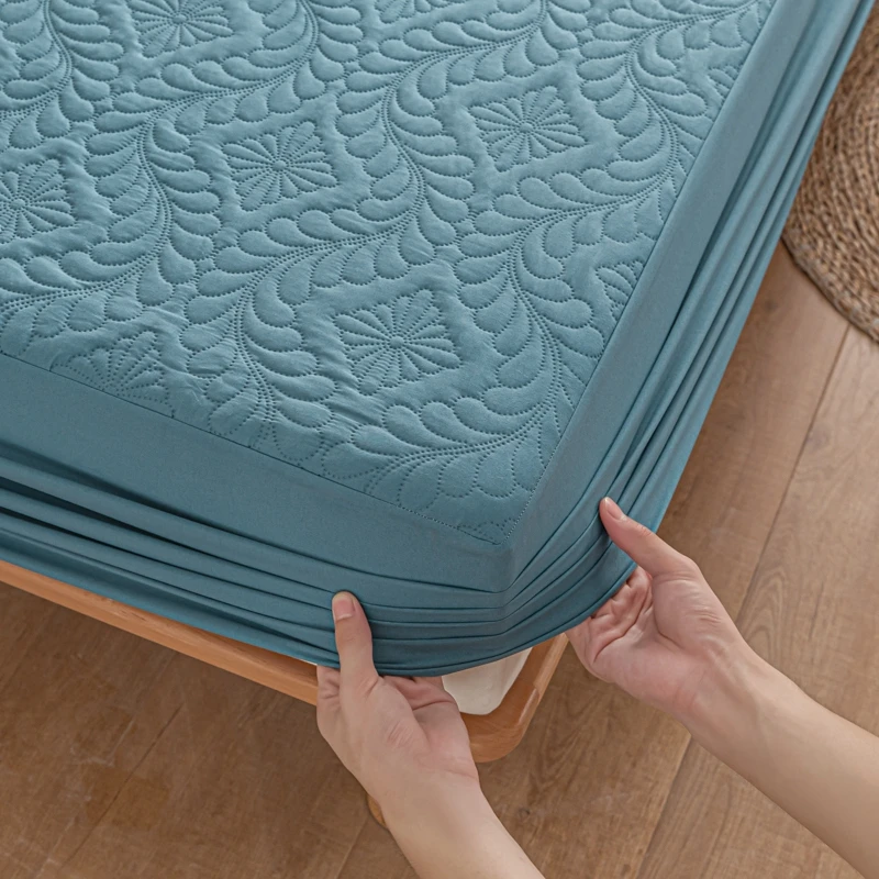 Waterproof Fitted Sheet Quilted Mattress Cover Mattress Protector for Home Hotel Twin Full Quuen King 160x200 140x200 Bed Cover 4