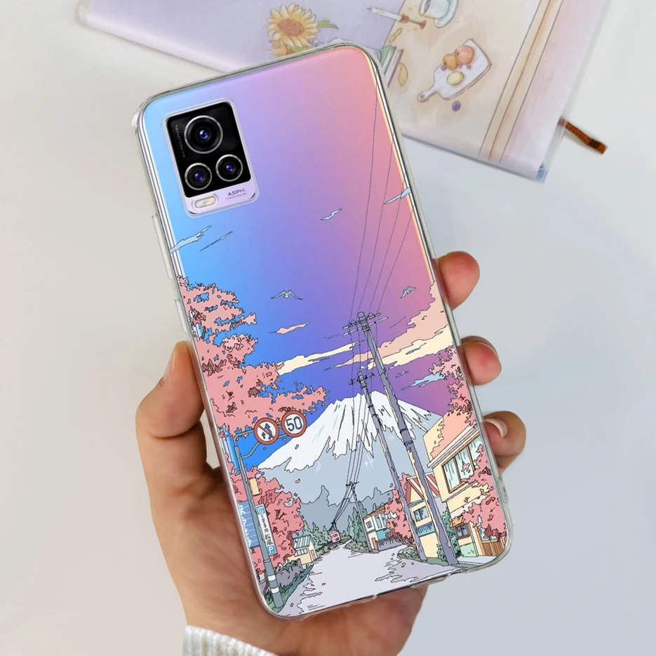 Vibrant Painted Design Clear Silicone Soft TPU Phone Case