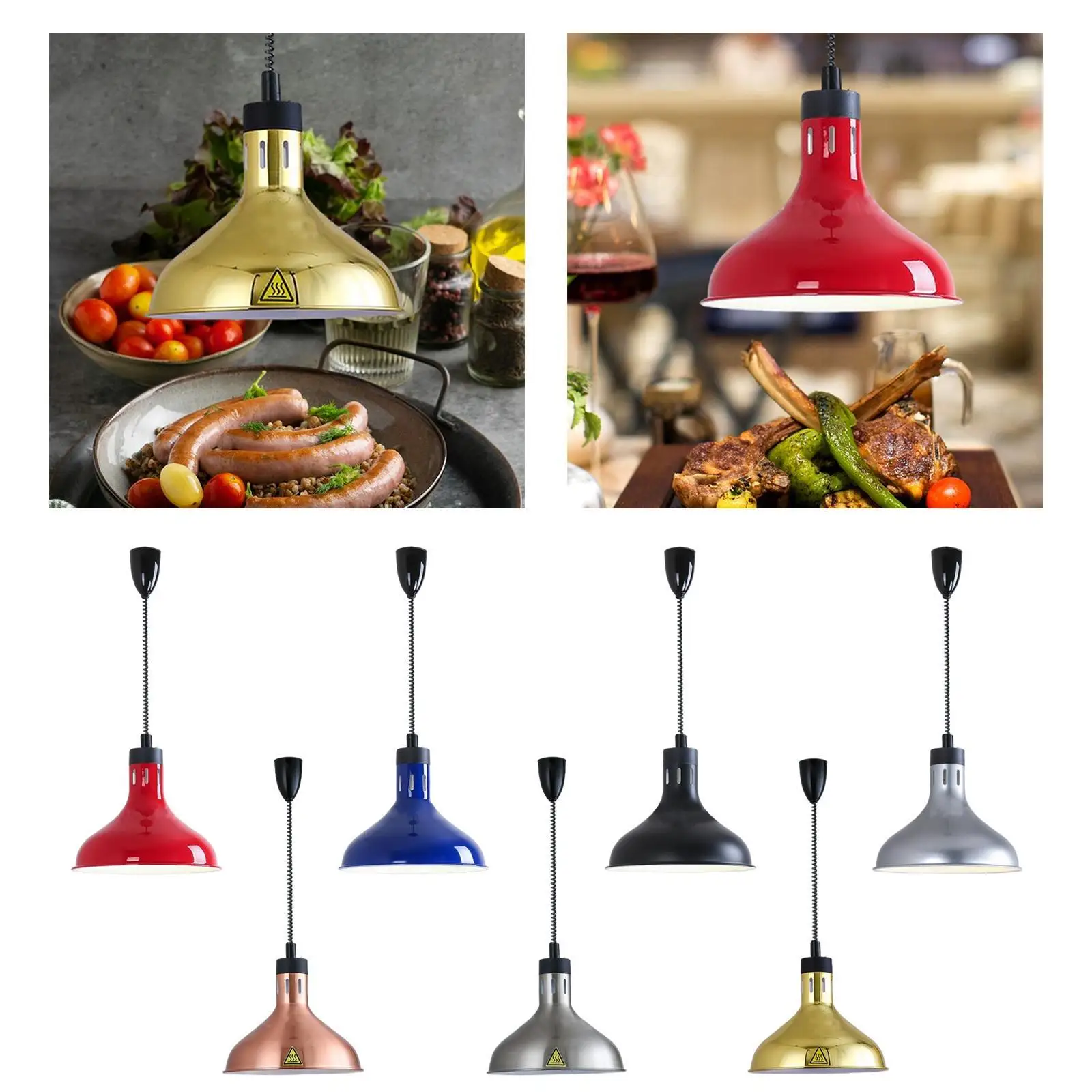 Hanging Retractable Heat Lamp E27 Food Warmer Lamp for et Fries Catering