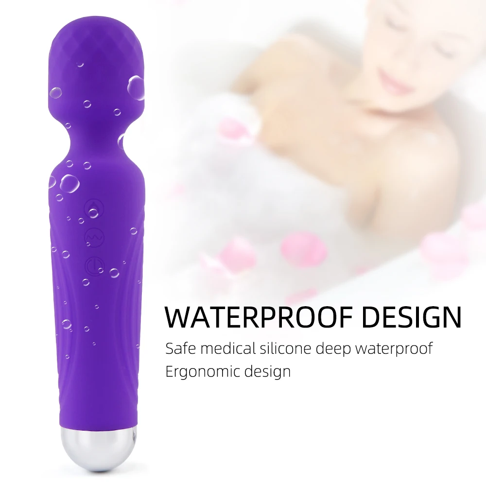 Wholesale from 30 pieces Cordless Waterproof Handheld Rechargeable Women Full Body Multi-Speed Silicone Wireless Shiny Wand Vibrator Massager Sab6f23b2fbb94265acaf37ef7b77b862K