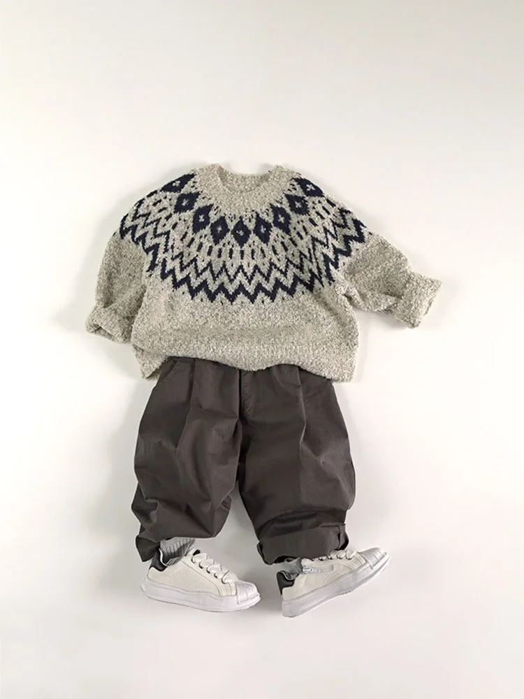Kids Sweaters O Neck Knitwear for Boys and Girls