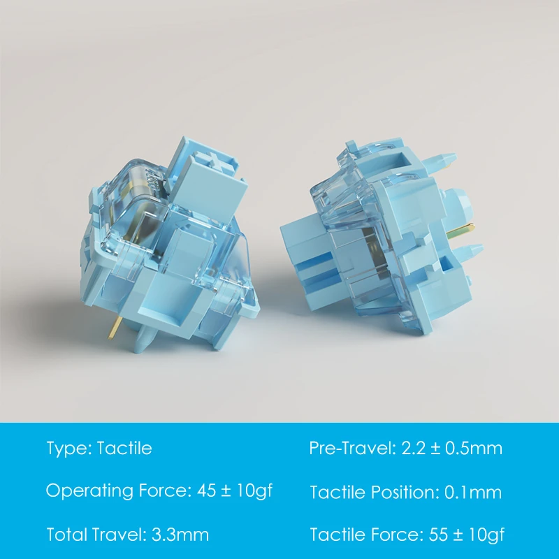 Akko V3 Pro Cream Blue Switch 5 Pin 45gf Tactile Switch With Dustproof Stem Compatible with MX Mechanical Keyboard (45 pcs) — view 2