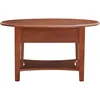 Haven Ridge One Drawer Solid Wood Oval Coffee Table with Shelf, Medium Oak Brown 4