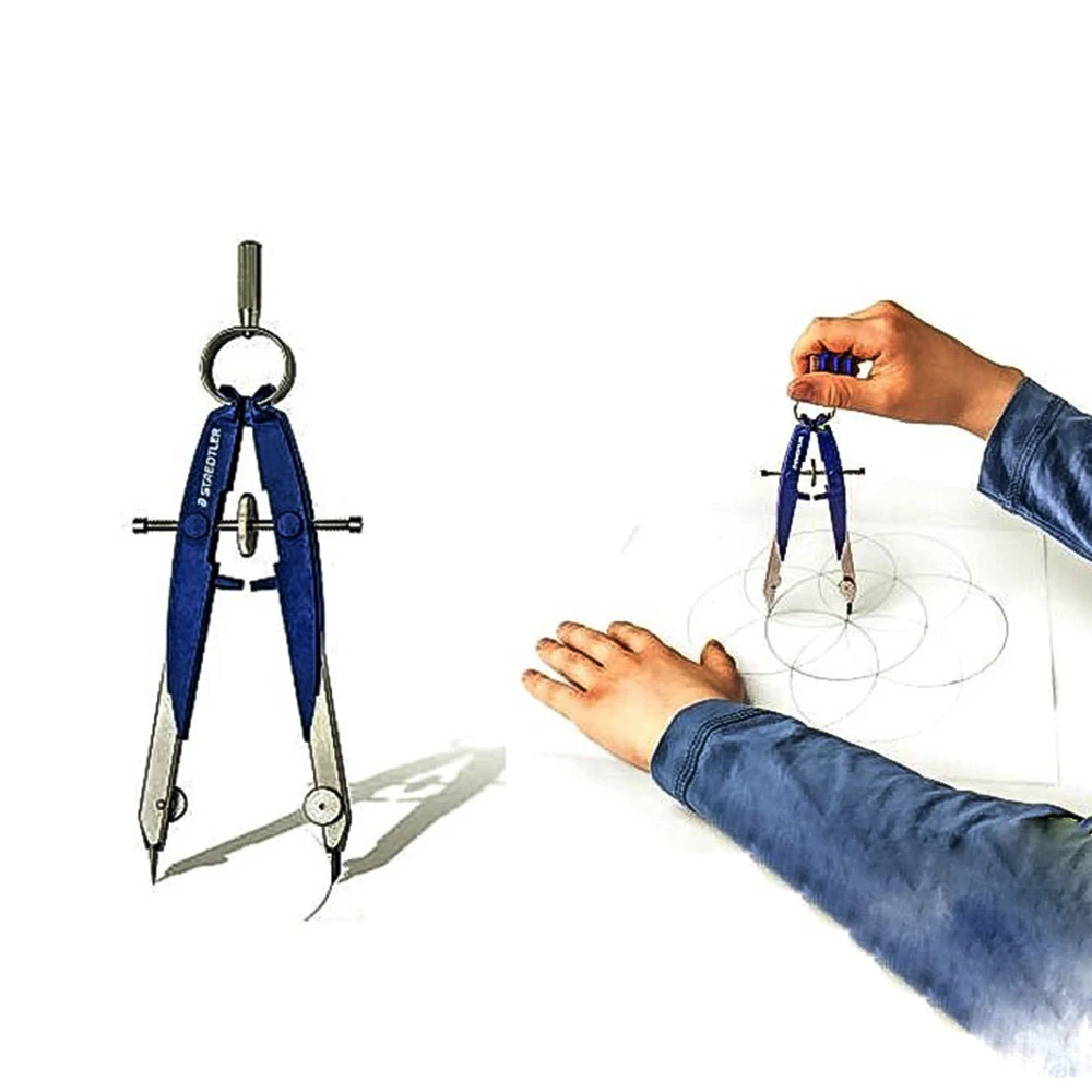 독일 STAEDTLER 고정밀 나침반 556 네온 전문 디자인 엔지니어링 도면 텔레스코픽 폴 도면 사무용품