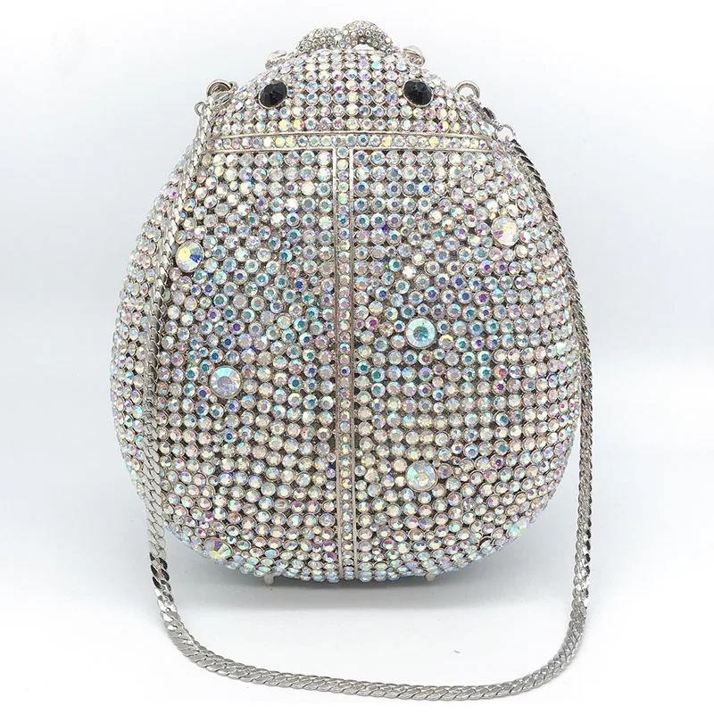 

Gold/Silver Insect Shape Women Crystal Evening Clutch Luxury Lady Girls Wedding Purse Mini Phone Shoulder Bag Party Clutches