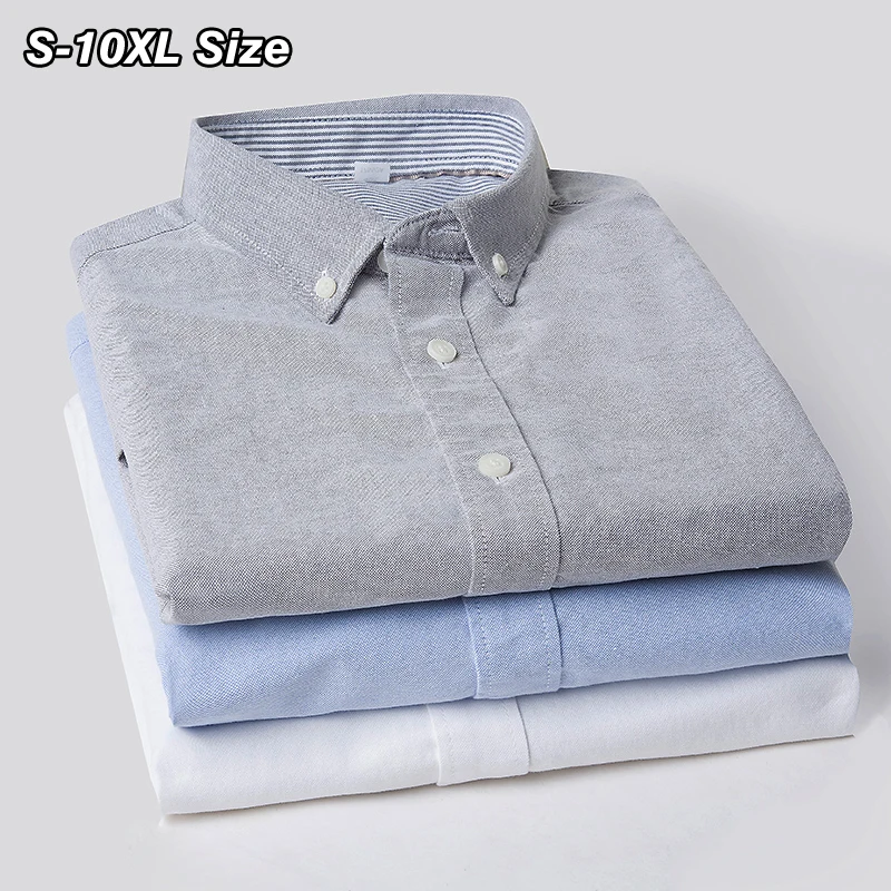 

Plus Size Men's Short Sleeve Shirt Oxford Textile 100% Cotton Summer Business Casual Dress Top Fashion Clothes 7XL 8XL 9XL 10XL