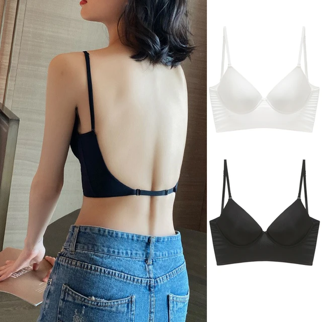 Sexy Women Lingerie Backless Bras Underwear Deep V Low Cut Push Up Bra  Intimates Female Breathable Bralette Low Back Invisible - AliExpress