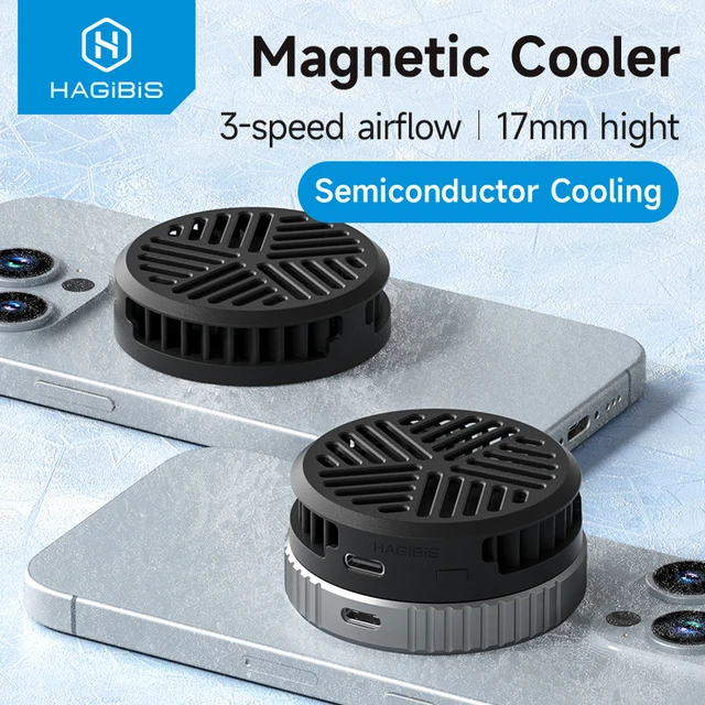 Ventilateur de refroidissement magnétique universel Hagibis pour téléphone portable, radiateur portable pour iPhone 17 Pro, idéal pour le gaming et le streaming en direct 1