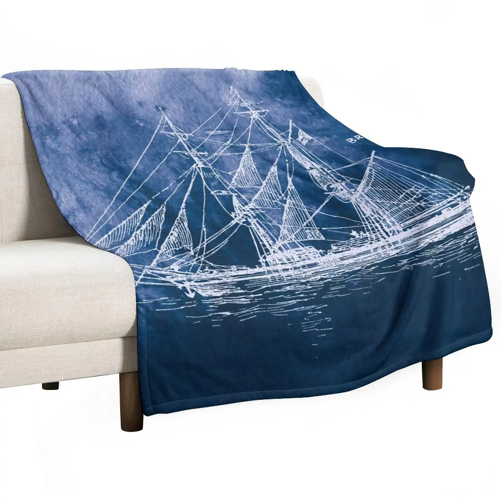 NauticalSailorPaintedPrintedBlanketBoatPlushBedspreadRVWinter