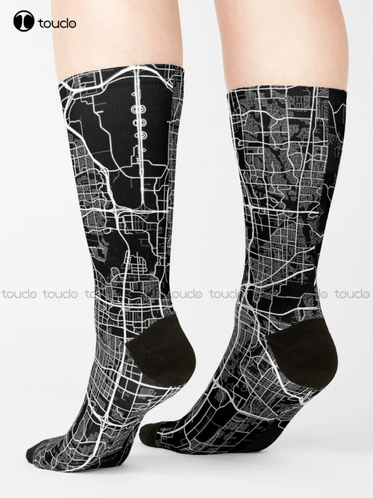 

Fort Worth City Map Of Texas Usa - Full Moon Socks Work Socks Cartoon Street Skateboard Socks Unisex Adult Teen Youth Socks Sock