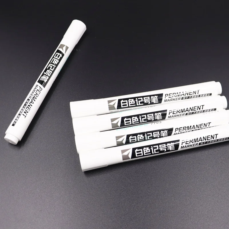 Set Di 4 Pennarelli Per Pneumatici Bianchi A Base D'olio ASHATA, Impermeabili E Resistenti Allo Sbiadimento, Con Punta Fine Da 1,8 Mm, 6 Ml Ciascuno