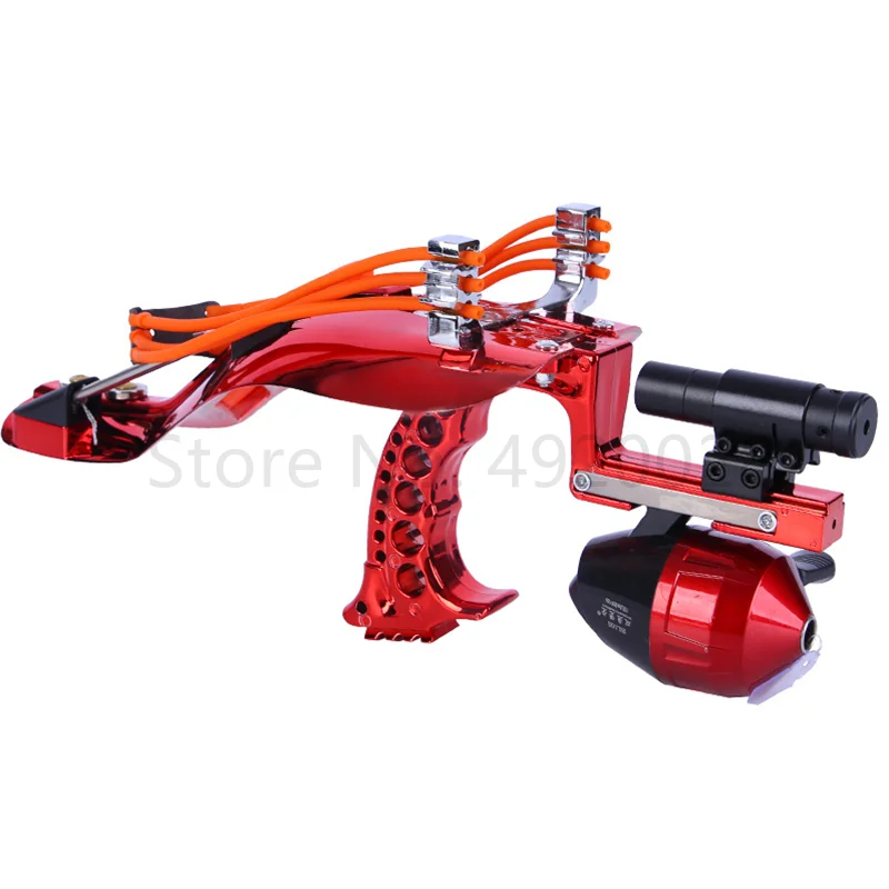 

Fishing Slingshot Metal Bow Red Laser Aiming Catapult with Shooting Swim Bladder Used for Outdoor Hunting and Shooting