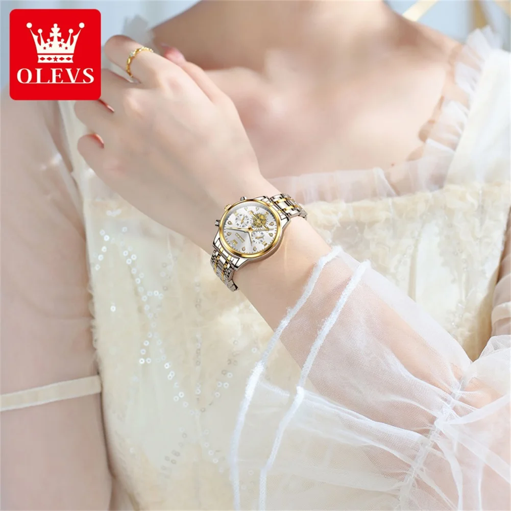 Elegant Waterproof Quartz Women's Chronograph Watch by OLEVS