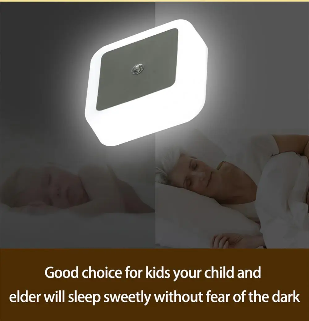 LED Night Light EU/US/UK Plug In WC Hallway Stair Kitchen Bedroom Night Lamp Smart Motion Sensor Light Wall Lamp for Home Aisle