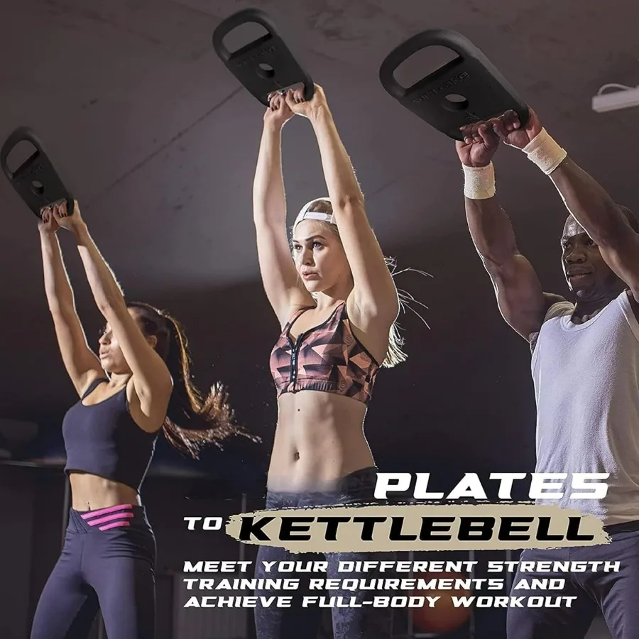 Cast Iron Rucking Weight with 2" Center Hole, Training Weight Plate with Upgraded Rounded Handle for Weighted Walking, Lifting,