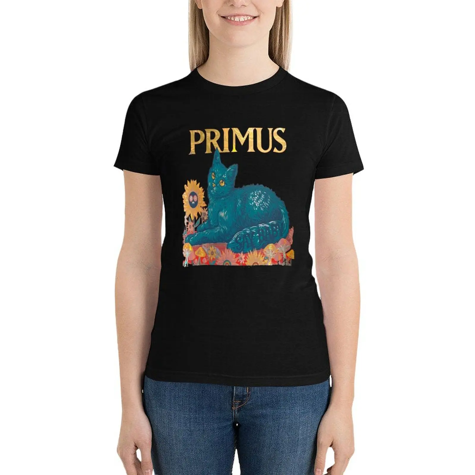 

Женская Винтажная футболка с рисунком primus, одежда в стиле хиппи, красивые топы, эстетичная одежда, дизайнерская одежда с графикой