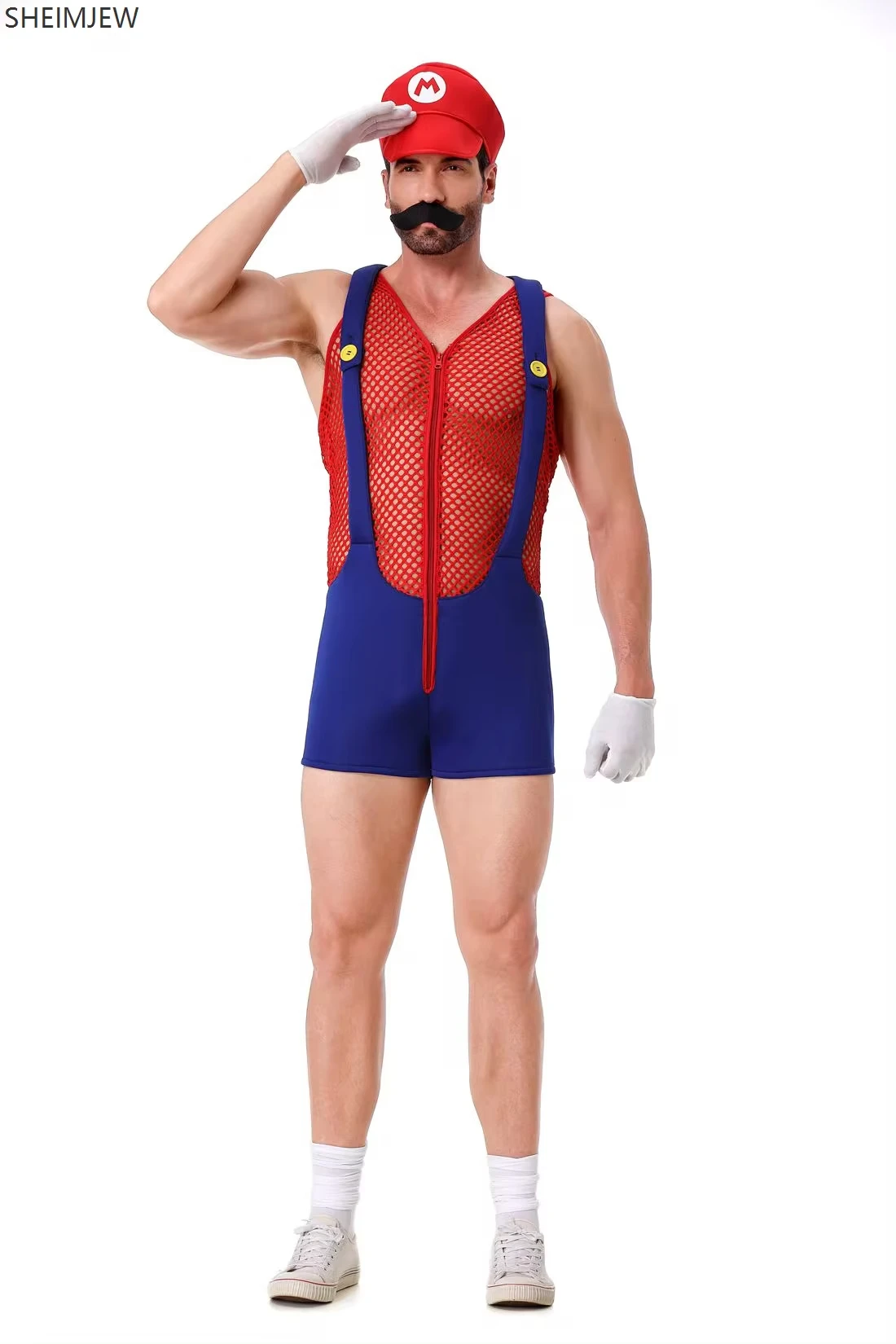 Costumi da idraulico Super Brothers, Cosplay Costume Super Brothers Bambini, con Tuta, Cappelli e Baffi, Costume Classico di Carnevale Cosplay di Halloween, Feste di Carnevale per Ragazzi Ragazze (L