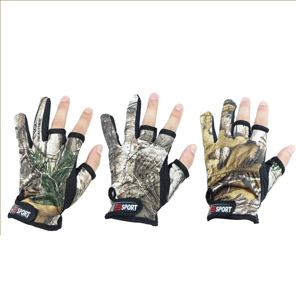 Anti-Slip Fishing Gloves 3 Finger Cut Waterproof Sun Protection