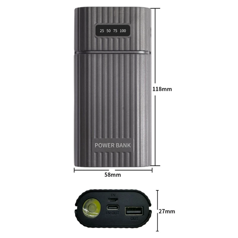DIY USB Power Bank Kit Box for 18650 20700 21700 Battery Charger Adapter with LED Flashlight for Cellphone Tablet power bank,battery charger,battery storage box,power bank case,battery power bank box