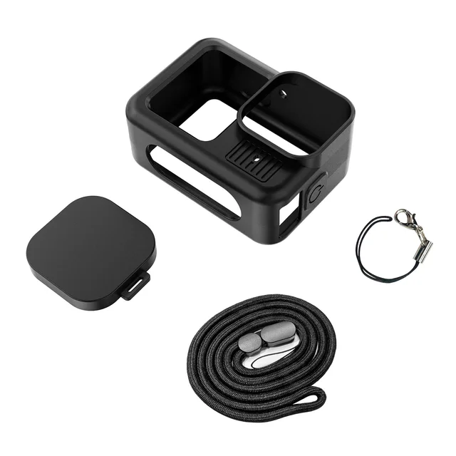 Étui de protection en Silicone pour GoPro Hero 13, Film de protection d'écran en verre trempé noir, couvercle de capuchon d'objectif pour accessoire Go Pro 3