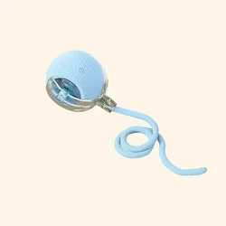 Automatic Rechargeable Electric Interactive Pet Ball Plush Toy (Blue Tail ball)