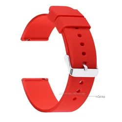 Versatile Quick Release Silicone Watch Strap - Soft and Comfortable Universal Band for All Sizes (Red)