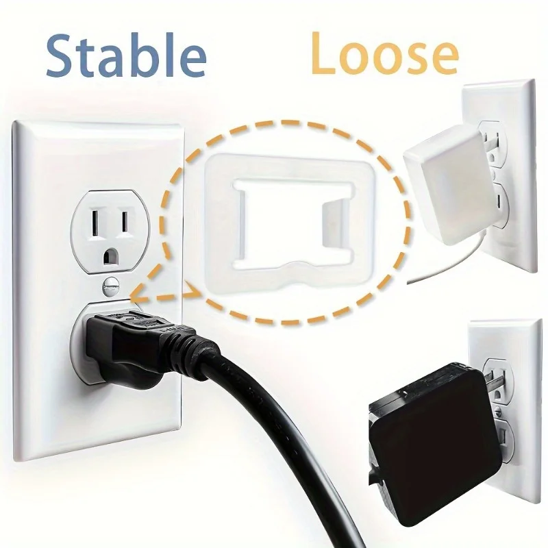 12pcs socket stabilizer: fix loose plugs, made of flame-retardant PC material, to prevent power outages and drops