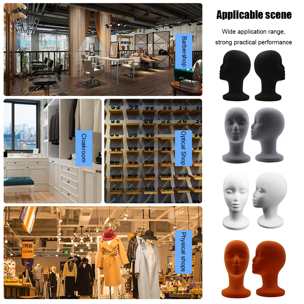 폼 여성 마네킹 머리 모델, 물리적 상점 가발, 안경 스탠드 상점, 쇼핑몰 모자 디스플레이, 거치대 사진 스튜디오 소품