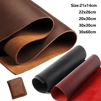 Leather Crazy Horse Oil Tanned Cowhide – 2mm Thick, DIY Craft Leather in Various Sizes & Colors 1