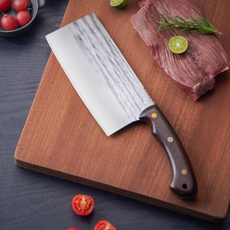 1-8pcs Kitchen Stainless Steel Slicing Knife Sharp Boning Knife Chef Hammer Pattern Japanese Style Universal