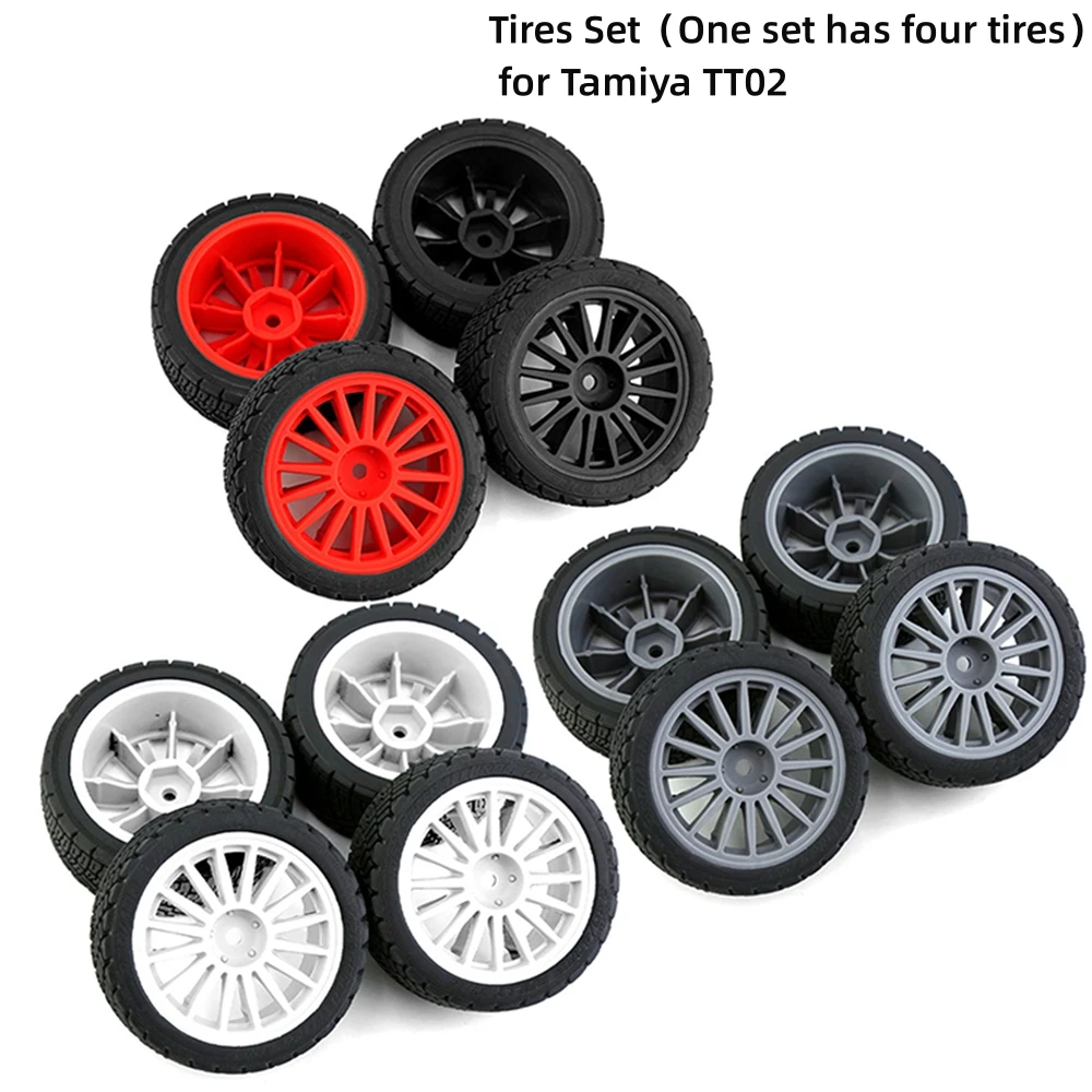 Set Di Pneumatici Per Tamiya Tt02 1/10 Wrc Flat Running Tire Toy Car Accessori