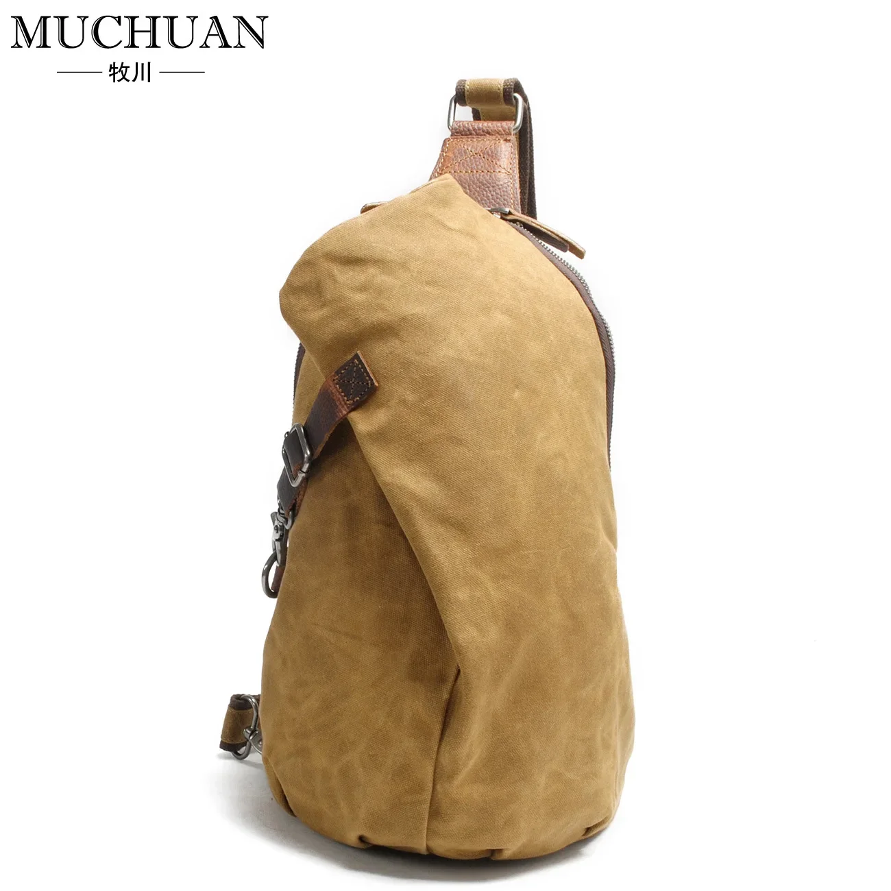 Retro Waterproof Batik Canvas Satchel Chest Bag Men's Shoulder Bag Casual Dumpling Type Back Chest