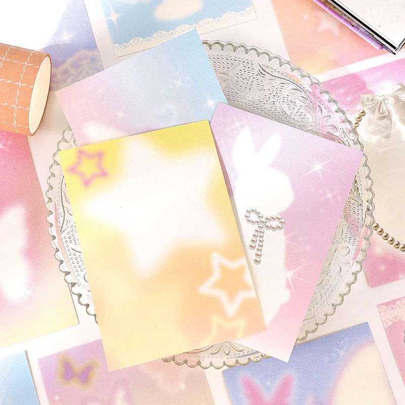 50pcs/lot Memo Pads Material Paper INS Dream fall Junk Journal Scrapbooking Cards Retro Background Decoration Paper