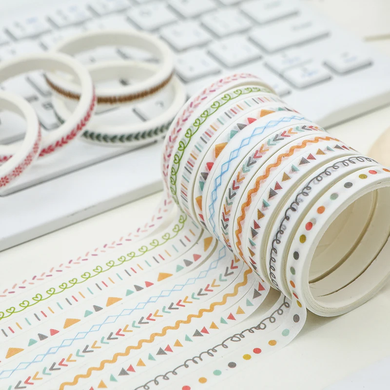 Washi Tape Set 10 Rolls Scrapbooking Supplies Rainbow Cinta Adhesiva Decorativa Journal Diary Tapes
