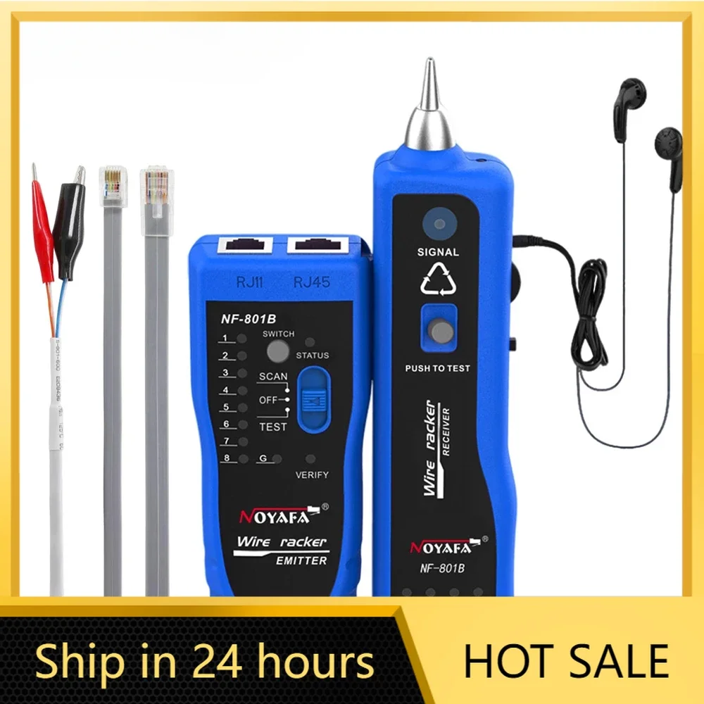 

NOYAFA NF-801R Network Cable Tester Ethernet LAN Telephone Wire Tracer RJ45 RJ11 Line Finder With LED Lighting Withstand Voltage