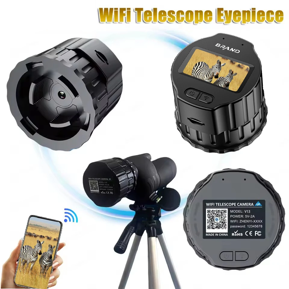 25mm-50mm 스코프용 HD WiFi 전자 접안렌즈 카메라 400만 화소 휴대용 스포팅 스코프 카메라