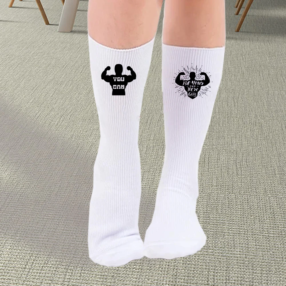 

GYM Socks Rock Stocking For Bodybuilder Heavy Men Boys Bodybuilding Sport White Sock Unisex Male Tactical Summer Spring Winter