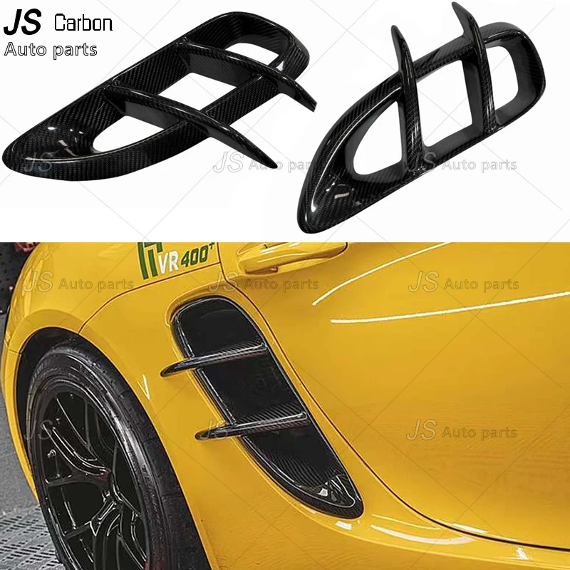 

High quality Carbon Fiber Tuyere Rear Side Fender Intakes Air Vents Trim Cover Caps For Porsche 718 Cayman Boxster 2016-2020