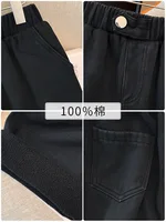 150Kg Plus Size Women's Hip 153 Winter High Waist Straight Leg Fleece Jeans Loose Wide Leg Pants Black 5XL 6XL 7XL 8XL 9XL - Image 5