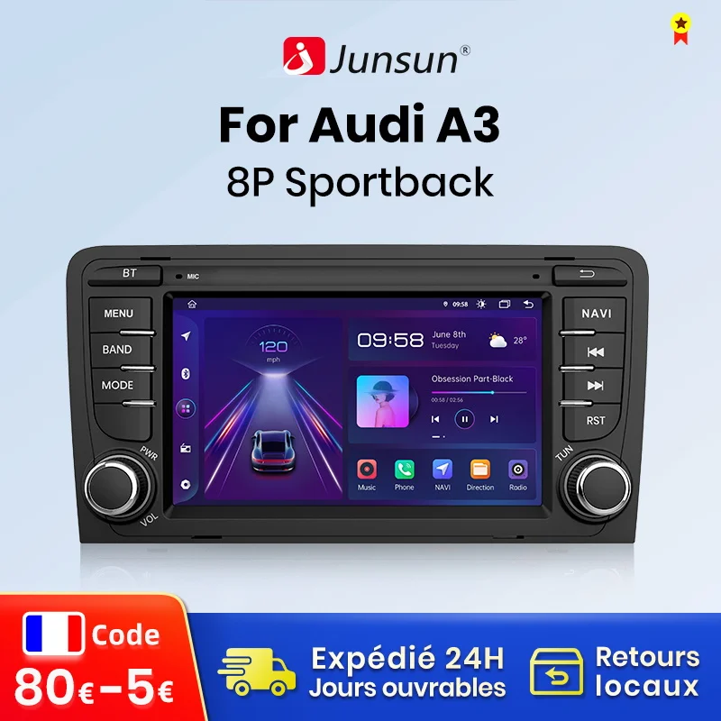 Junsun – autoradio multimédia Android, navigation GPS, sans 2din