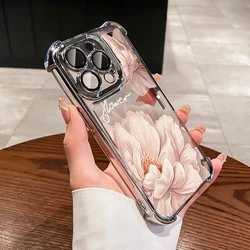 Floral Electroplated Edge Clear TPU Phone Case - Redmi 10C 4G (S24782)