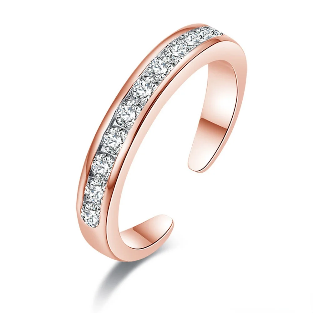 Simple Alloy Crystal Foot Ring Adjustable Opening Toe Ring for Women Girl Summer Beach Vacation Jewelry Finger,opening ring,adjustable rings,finger ring
