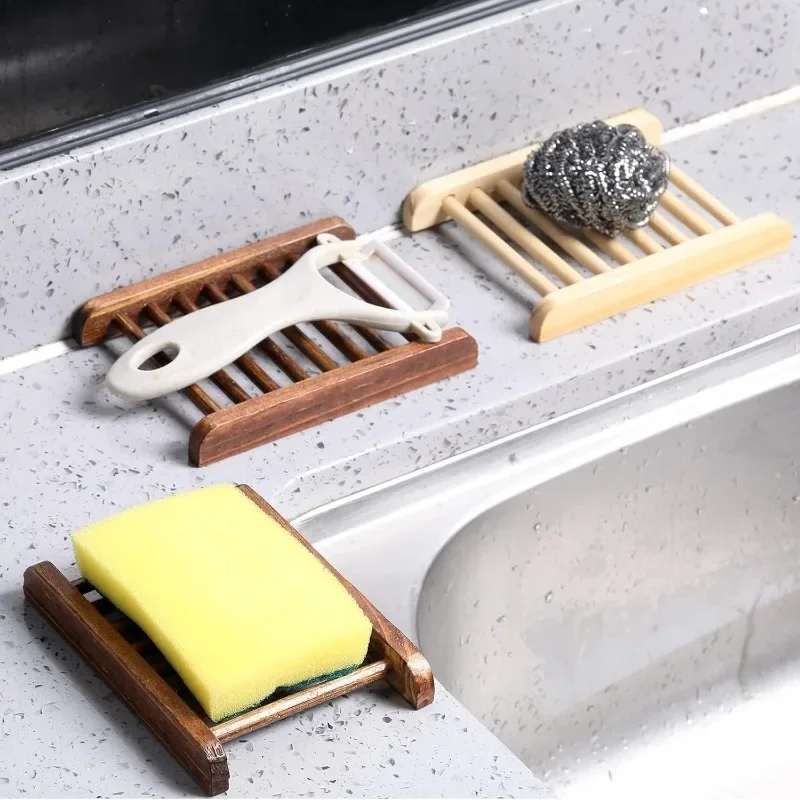 Soap Saver Bamboo Wood Soap Dish Tray Wooden Hand Craft Case for Shower Rectangular Bathtub Shower