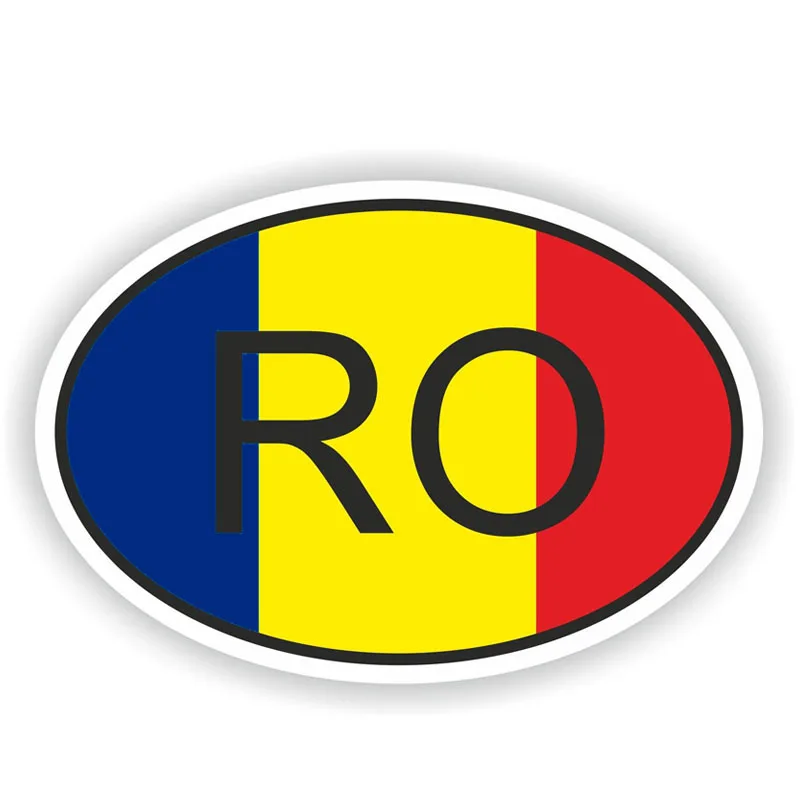

K202 # Стайлинг автомобиля, Флаг Румынии, код страны, автомобильная наклейка, водонепроницаемая виниловая наклейка, автомобильные аксессуары