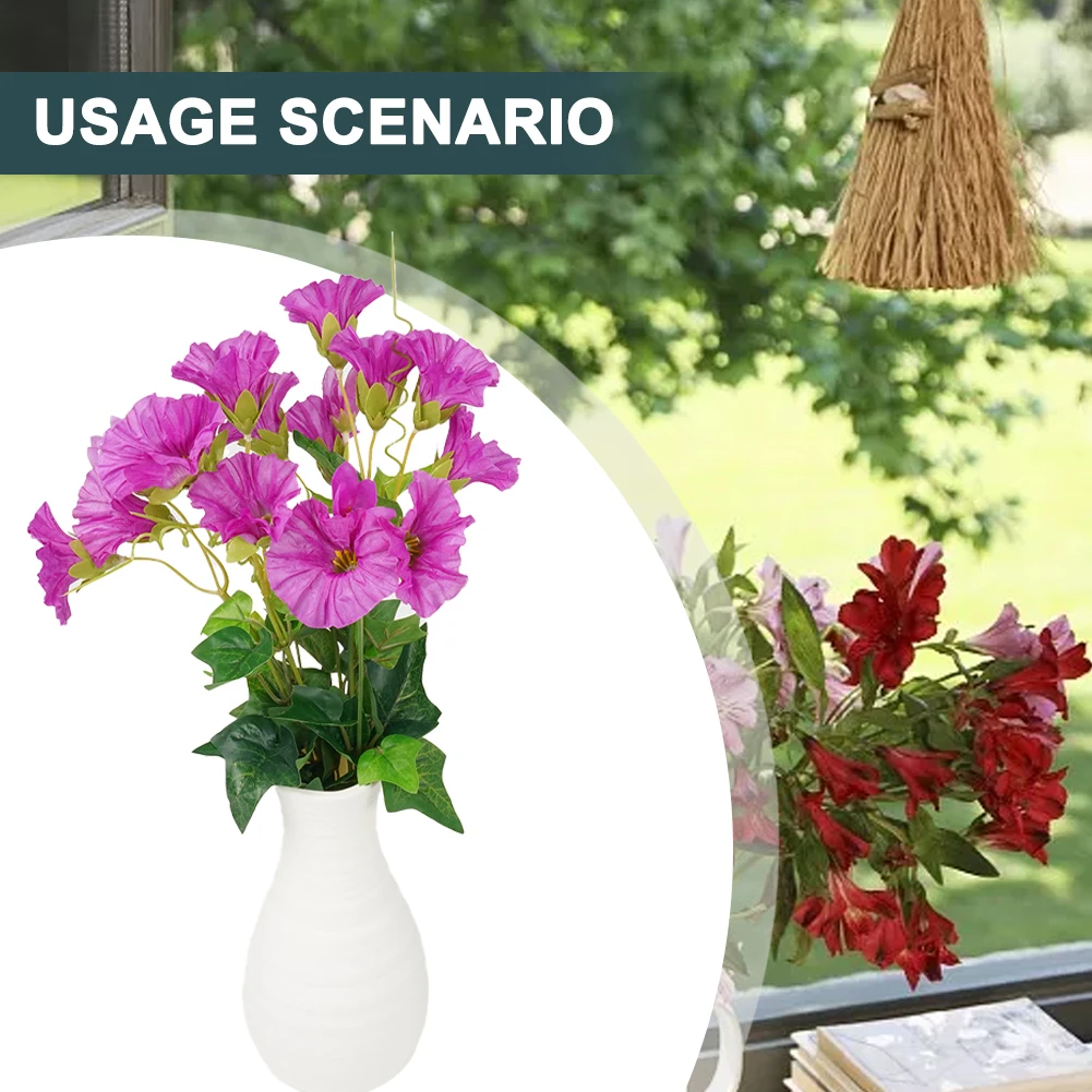 Fiori Artificiali Fake Morning Glory Silk Petunia Orchid Hanging Basket Simbolo Vibrante Per La Pallina Da Sposa Del Giardino Di Casa