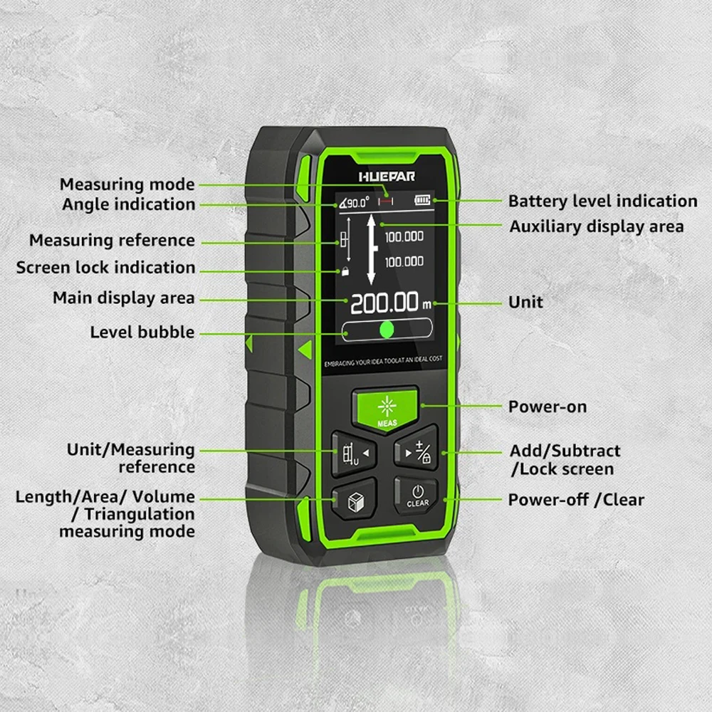 Professional Dual Laser Measuring Tool 393ft, Rechargeable Bilateral Laser Measu