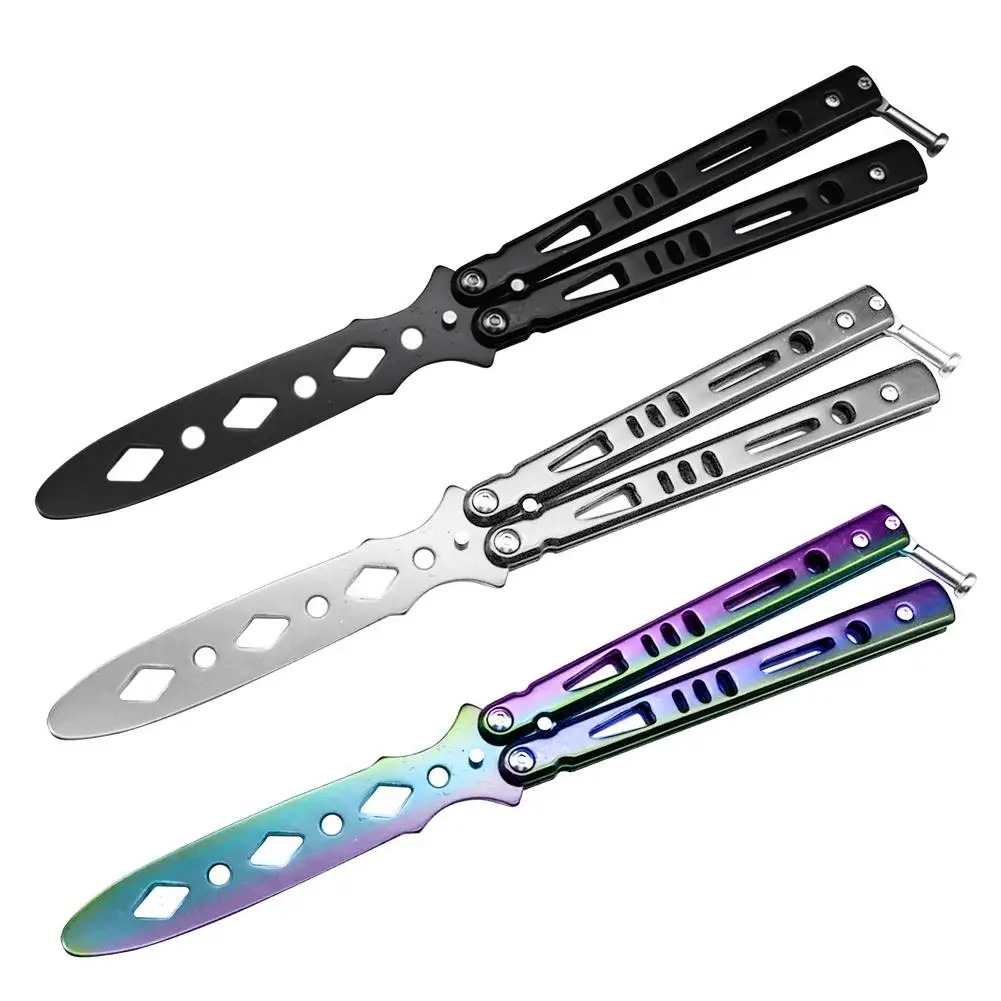 Portable Folding Butterfly Knife CSGO Balisong Trainer Unedged