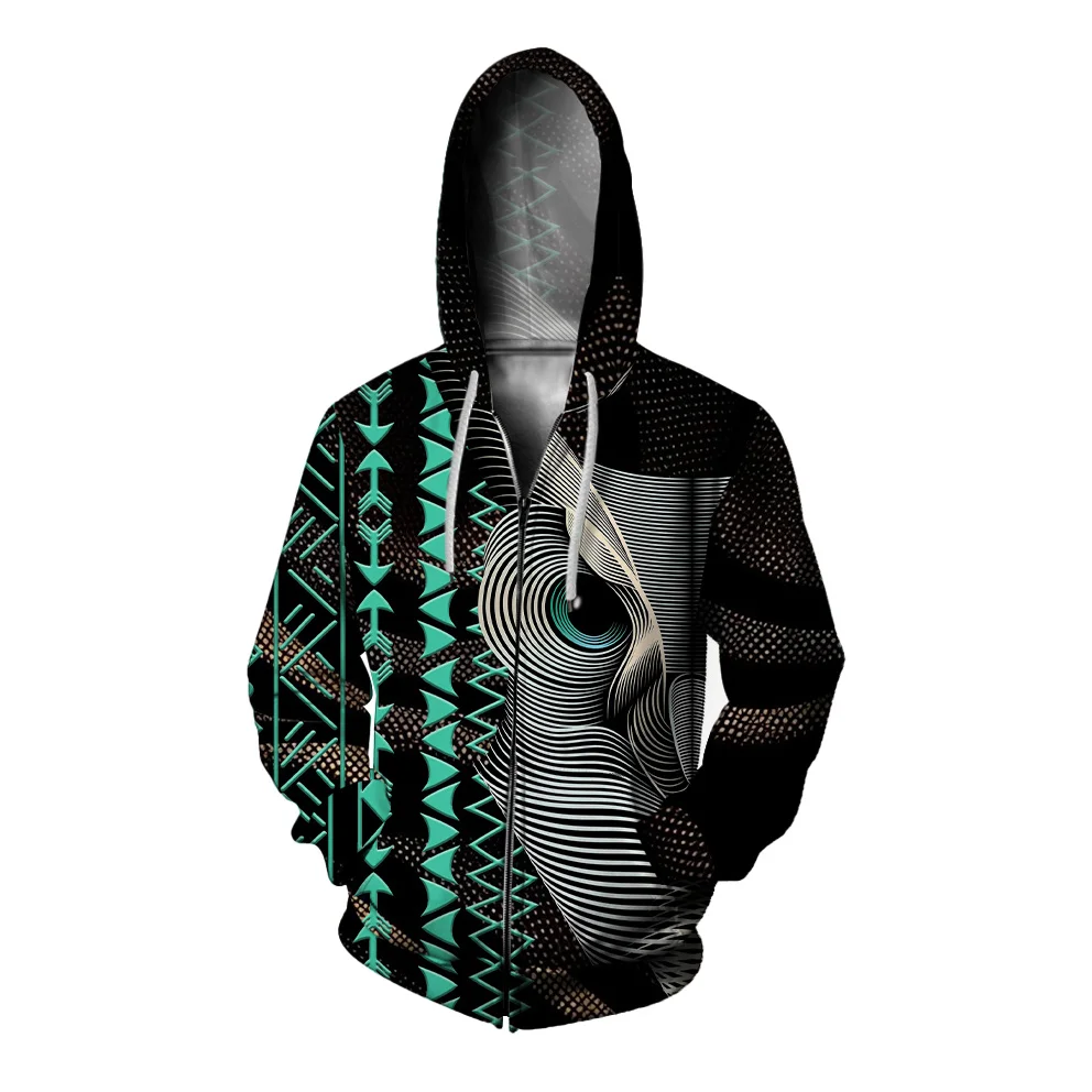 thumbnail image 1 of Sudadera con capucha con estampado de águila elegante, moderna y versátil, cómoda, con capucha para hombre, sudadera con cremallera para hombre, sudadera para hombre, 1 of 5